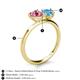 5 - Sasha Heart Shape Pink Tourmaline & Pear Shape Blue Topaz 2 Stone Duo Ring 