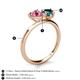 5 - Sasha Heart Shape Pink Tourmaline & Pear Shape London Blue Topaz 2 Stone Duo Ring 