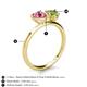 5 - Sasha Heart Shape Pink Tourmaline & Pear Shape Peridot 2 Stone Duo Ring 