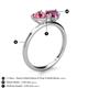 5 - Sasha Heart Shape Pink Tourmaline & Pear Shape Rhodolite Garnet 2 Stone Duo Ring 