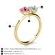 5 - Sasha Heart Shape Pink Tourmaline & Pear Shape Aquamarine 2 Stone Duo Ring 