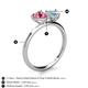 5 - Sasha Heart Shape Pink Tourmaline & Pear Shape Aquamarine 2 Stone Duo Ring 