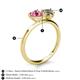 5 - Sasha Heart Shape Pink Tourmaline & Pear Shape Smoky Quartz 2 Stone Duo Ring 