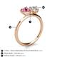 5 - Sasha IGI Certified Pear Shape Lab Grown Diamond & Heart Shape Pink Tourmaline 2 Stone Duo Ring 