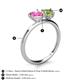 5 - Sasha Heart Shape Lab Created Pink Sapphire & Pear Shape Peridot 2 Stone Duo Ring 