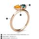 5 - Sasha Heart Shape Citrine & Pear Shape London Blue Topaz 2 Stone Duo Ring 