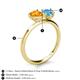 5 - Sasha Heart Shape Citrine & Pear Shape Blue Topaz 2 Stone Duo Ring 