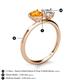 5 - Sasha IGI Certified Pear Shape Lab Grown Diamond & Heart Shape Citrine 2 Stone Duo Ring 