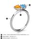 5 - Sasha Heart Shape Citrine & Pear Shape Blue Topaz 2 Stone Duo Ring 