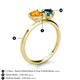 5 - Sasha Heart Shape Citrine & Pear Shape London Blue Topaz 2 Stone Duo Ring 