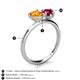 5 - Sasha Heart Shape Citrine & Pear Shape Lab Created Ruby 2 Stone Duo Ring 