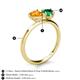 5 - Sasha Heart Shape Citrine & Pear Shape Lab Created Emerald 2 Stone Duo Ring 