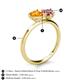 5 - Sasha Heart Shape Citrine & Pear Shape Pink Tourmaline 2 Stone Duo Ring 