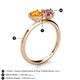 5 - Sasha Heart Shape Citrine & Pear Shape Pink Tourmaline 2 Stone Duo Ring 