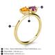 5 - Sasha Heart Shape Citrine & Pear Shape Rhodolite Garnet 2 Stone Duo Ring 