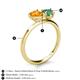 5 - Sasha Heart Shape Citrine & Pear Shape Lab Created Alexandrite 2 Stone Duo Ring 