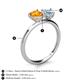 5 - Sasha Heart Shape Citrine & Pear Shape Aquamarine 2 Stone Duo Ring 