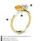 5 - Sasha Heart Shape Citrine & Pear Shape Aquamarine 2 Stone Duo Ring 