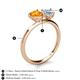 5 - Sasha Heart Shape Citrine & Pear Shape Aquamarine 2 Stone Duo Ring 