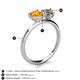 5 - Sasha Heart Shape Citrine & Pear Shape Smoky Quartz 2 Stone Duo Ring 