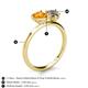 5 - Sasha Heart Shape Citrine & Pear Shape Smoky Quartz 2 Stone Duo Ring 