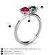 5 - Sasha Heart Shape Lab Created Ruby & Pear Shape London Blue Topaz 2 Stone Duo Ring 