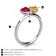 5 - Sasha Heart Shape Lab Created Ruby & Pear Shape Citrine 2 Stone Duo Ring 