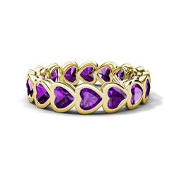 Trisha ctw Heart Shape Amethyst Eternity Band ctw Heart Shape Amethyst Women Eternity Band K Yellow Gold