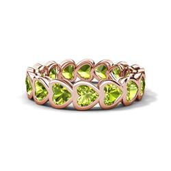 Trisha ctw Heart Shape Peridot Eternity Band ctw Heart Shape Peridot Women Eternity Band K Rose Gold