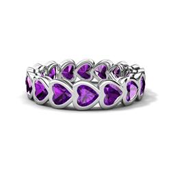 Trisha ctw Heart Shape Amethyst Eternity Band ctw Heart Shape Amethyst Women Eternity Band K White Gold