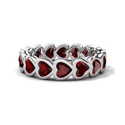 Trisha ctw Heart Shape Red Garnet Eternity Band ctw Heart Shape Red Garnet Women Eternity Band K White Gold