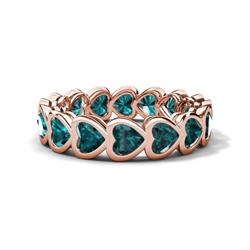 Trisha ctw Heart Shape London Blue Topaz Eternity Band ctw Heart Shape London Blue Topaz Women Eternity Band K Rose Gold