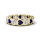 1 - Trisha 4.38 ctw Heart Shape Natural Diamond & Lab Created Blue Sapphire (4.00 mm) Eternity Band 