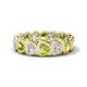 1 - Trisha 3.75 ctw Heart Shape Natural Diamond & Peridot (4.00 mm) Eternity Band 