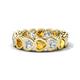 1 - Trisha 3.54 ctw Heart Shape Natural Diamond & Citrine (4.00 mm) Eternity Band 