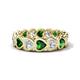 1 - Trisha 3.47 ctw Heart Shape Natural Diamond & Lab Created Emerald (4.00 mm) Eternity Band 