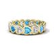 1 - Trisha 4.24 ctw Heart Shape Natural Diamond & Blue Topaz (4.00 mm) Eternity Band 