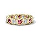 1 - Trisha 3.75 ctw Heart Shape Natural Diamond & Pink Tourmaline (4.00 mm) Eternity Band 