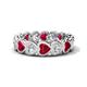 1 - Trisha 4.52 ctw Heart Shape Natural Diamond & Lab Created Ruby (4.00 mm) Eternity Band 