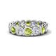 1 - Trisha 3.75 ctw Heart Shape Natural Diamond & Peridot (4.00 mm) Eternity Band 