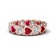 1 - Trisha 4.52 ctw Heart Shape Lab Grown Diamond & Lab Created Ruby (4.00 mm) Eternity Band 