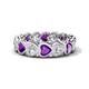 1 - Trisha 3.54 ctw Heart Shape Lab Grown Diamond & Amethyst (4.00 mm) Eternity Band 