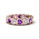 1 - Trisha 3.54 ctw Heart Shape Lab Grown Diamond & Amethyst (4.00 mm) Eternity Band 