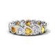 1 - Trisha 3.54 ctw Heart Shape Lab Grown Diamond & Citrine (4.00 mm) Eternity Band 