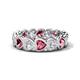 1 - Trisha 3.75 ctw Heart Shape Lab Grown Diamond & Pink Tourmaline (4.00 mm) Eternity Band 