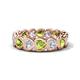 1 - Trisha 3.75 ctw Heart Shape Lab Grown Diamond & Peridot (4.00 mm) Eternity Band 