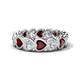 1 - Trisha 4.24 ctw Heart Shape Lab Grown Diamond & Red Garnet (4.00 mm) Eternity Band 