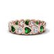 1 - Trisha 3.47 ctw Heart Shape Lab Grown Diamond & Lab Created Emerald (4.00 mm) Eternity Band 