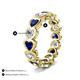 3 - Trisha 4.38 ctw Heart Shape Natural Diamond & Lab Created Blue Sapphire (4.00 mm) Eternity Band 