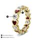 3 - Trisha 4.24 ctw Heart Shape Natural Diamond & Red Garnet (4.00 mm) Eternity Band 